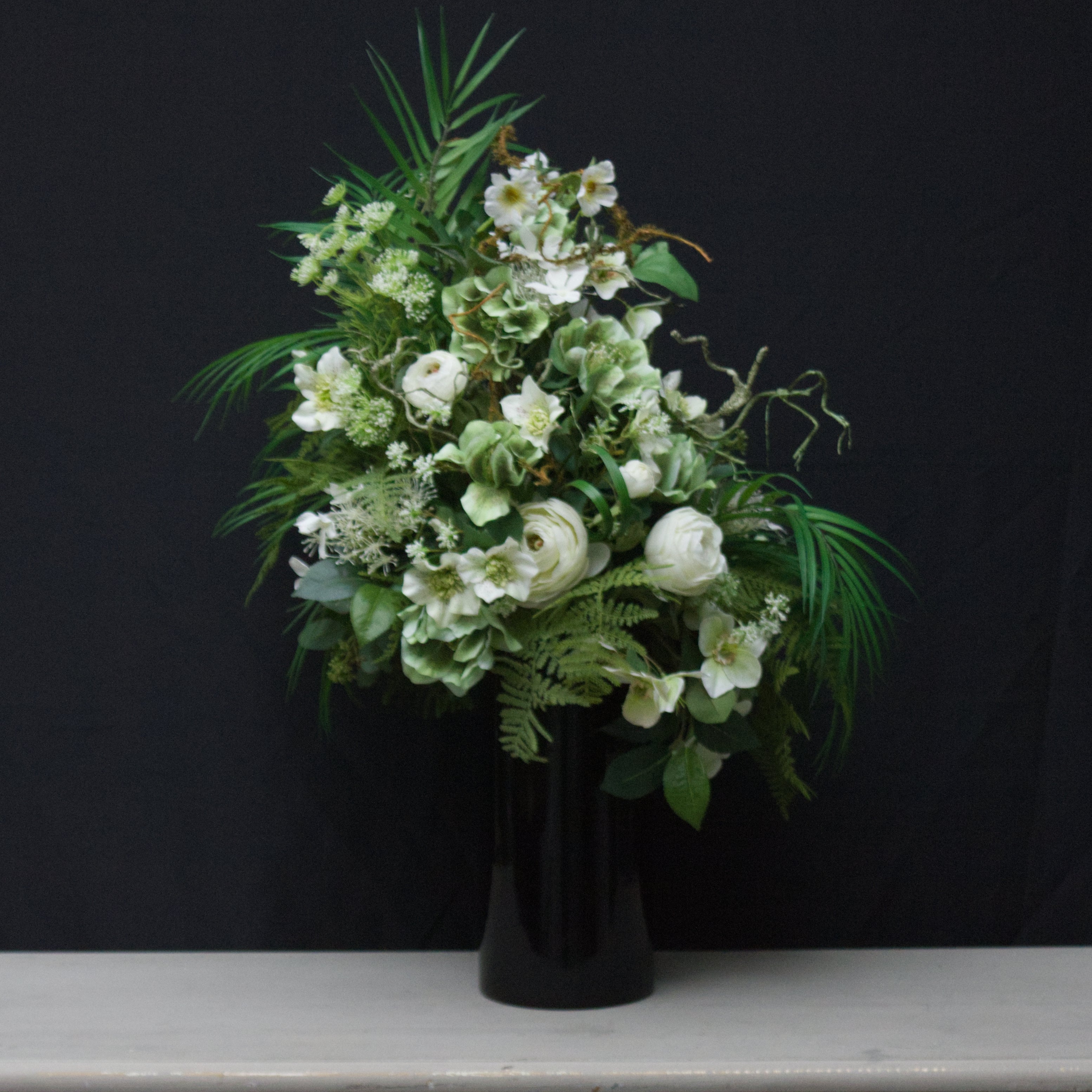 Green & White Hellebore Arrangement
