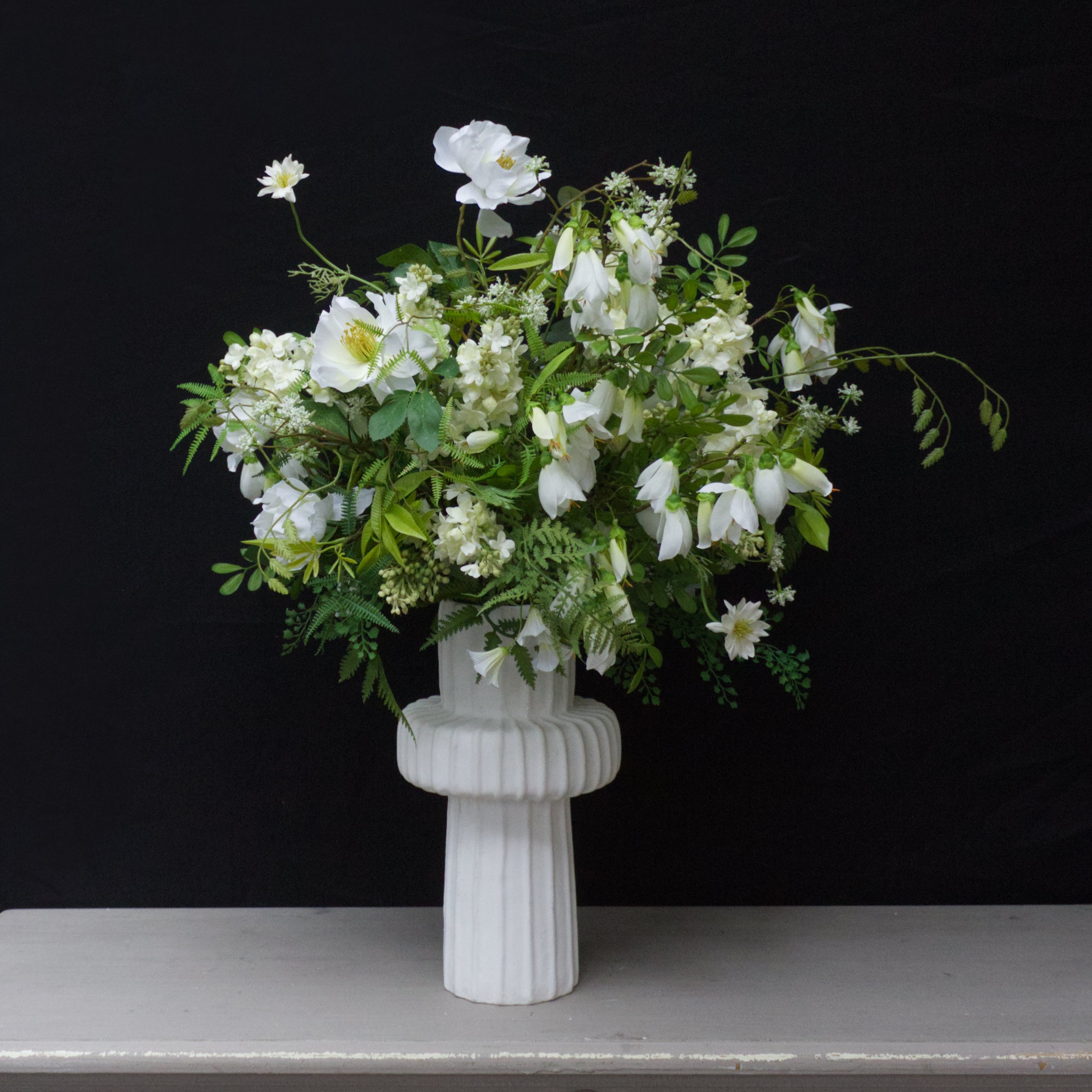 White Campanula & Hellebore Arrangement
