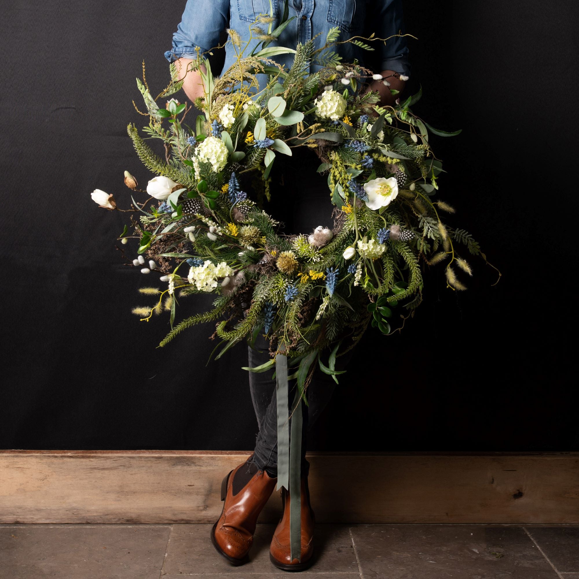 English Blue Spring Wreath
