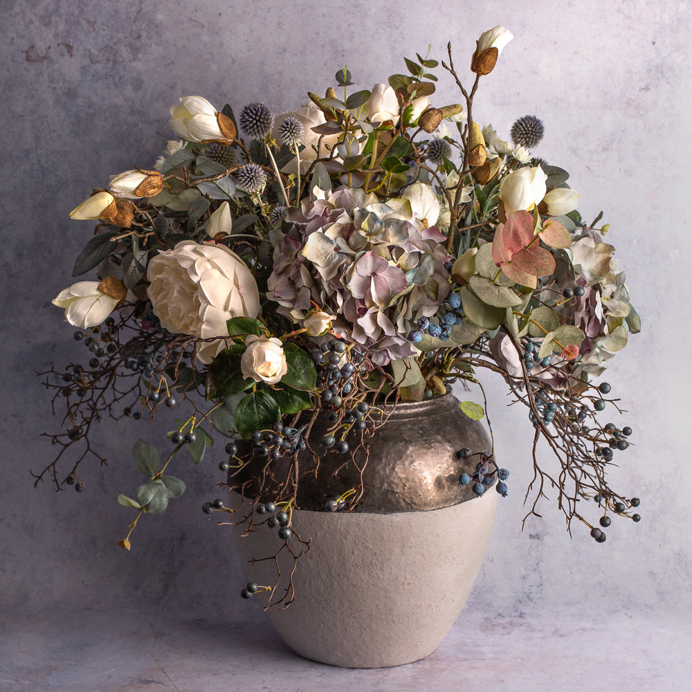 Charcoal trim Stone Vase