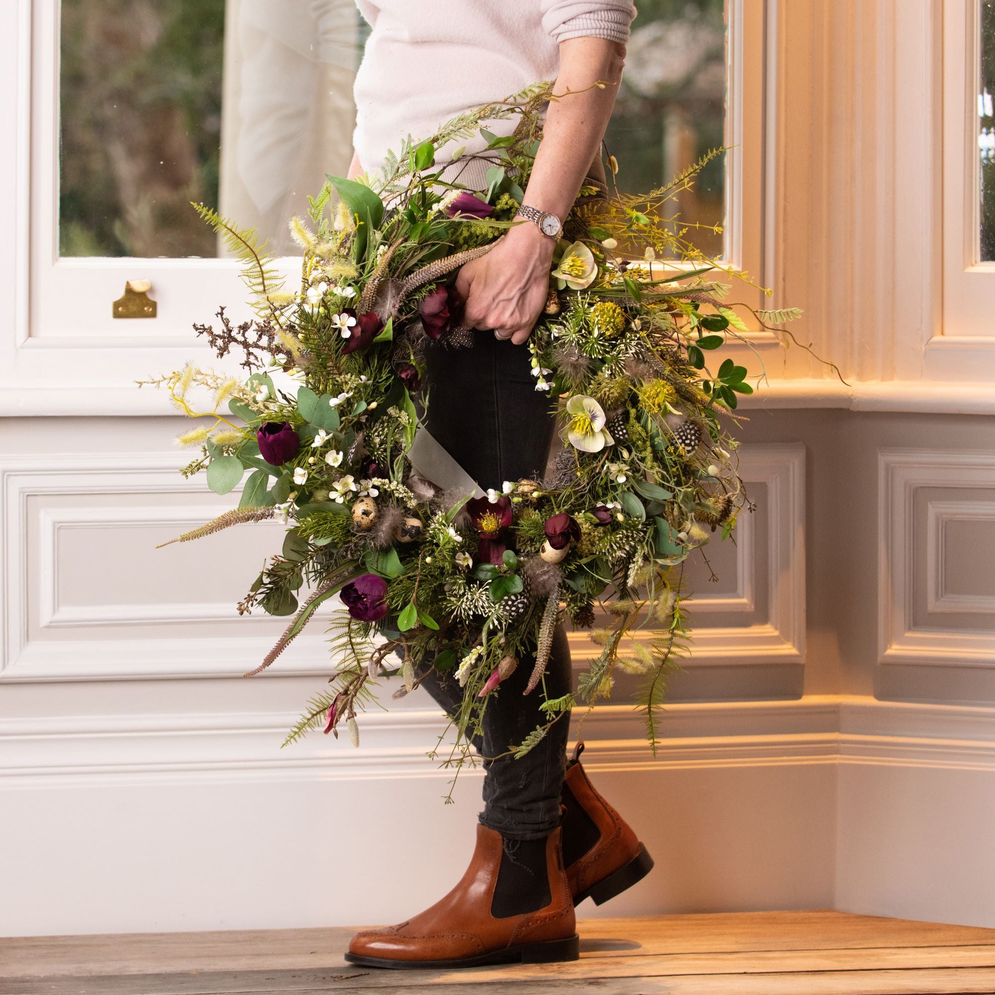 Purple Nesting Spring Wreath